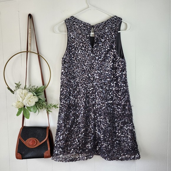 Pink Collection Gray Sequined Sleeveless Mini Dress EUC - Picture 4 of 7
